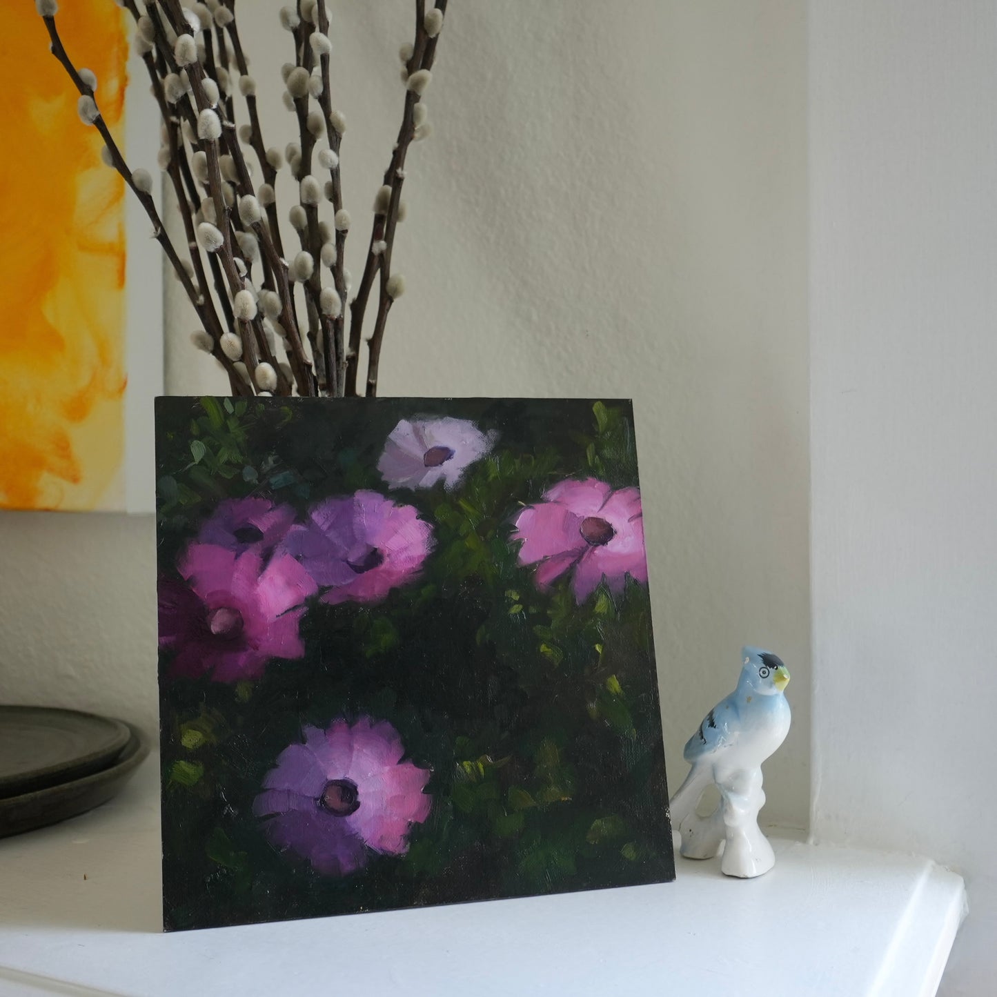 Dusk Daisies 8"x8" original oil painting