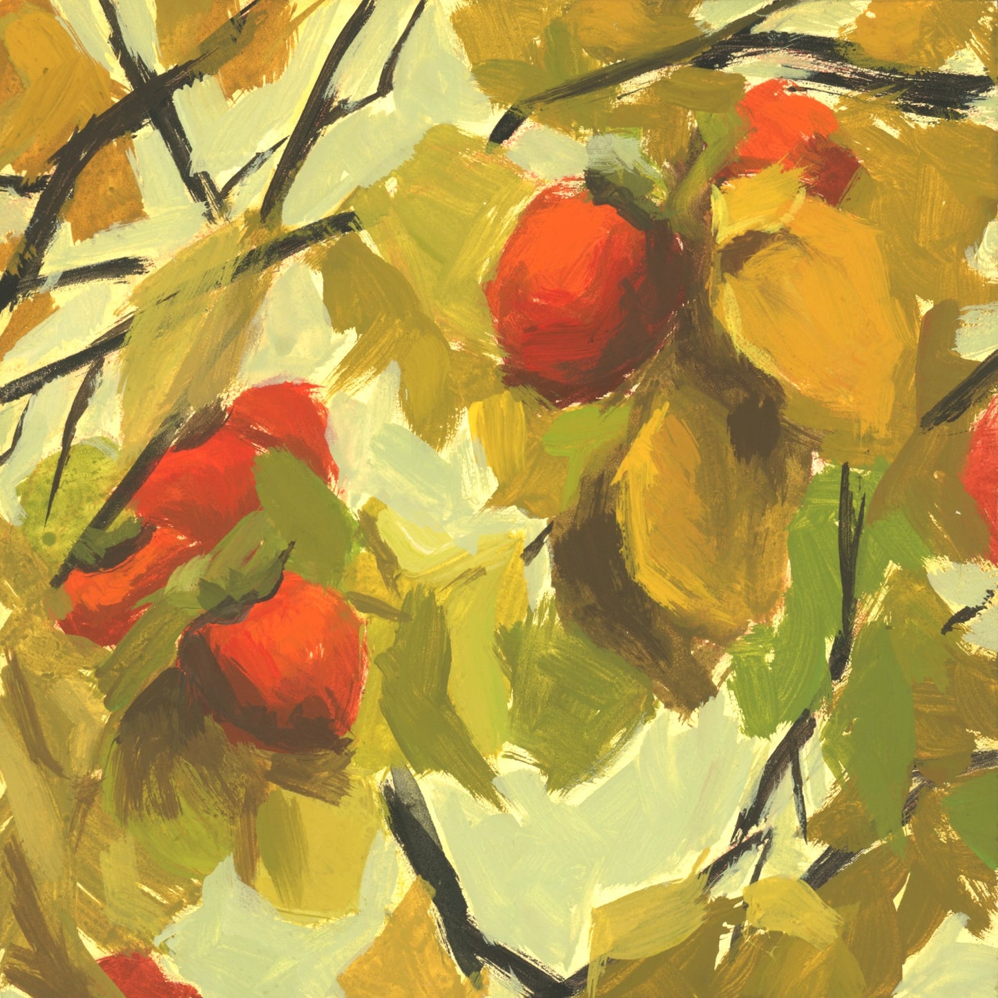 Persimmons 5"x5" Original painting