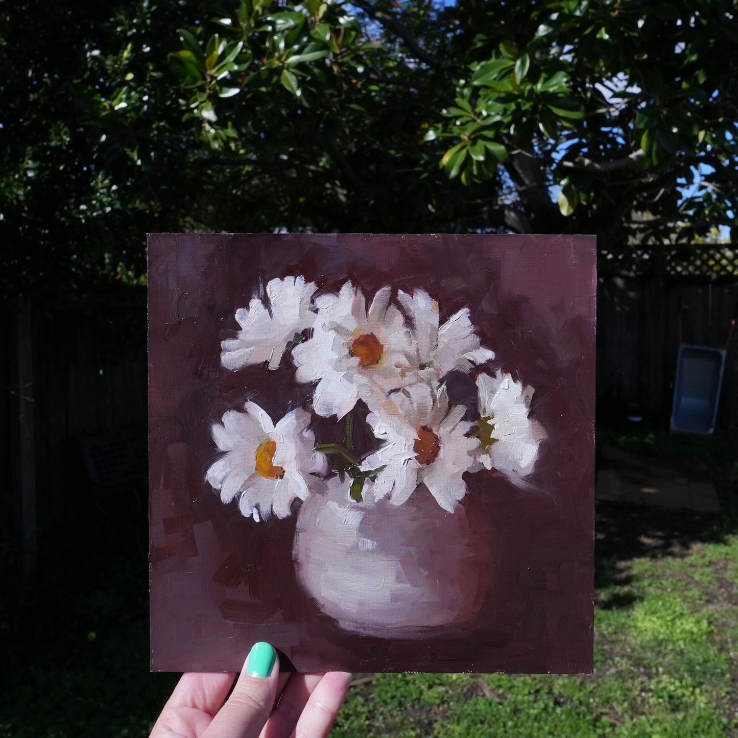 Not in the Mood 8"x8" original oil painting