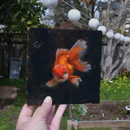 Only Friend 6"x6" original oil painting