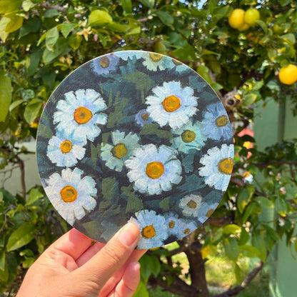 White Daisies 5" Original Painting