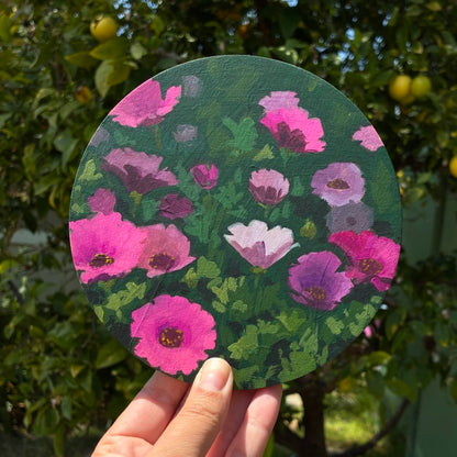 Pink Daisies 5" Original Painting