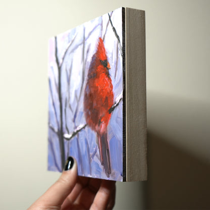 Cardinal 6"x6" original painting