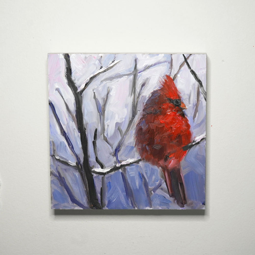 Cardinal 6"x6" original painting