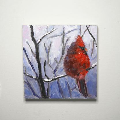 Cardinal 6"x6" original painting