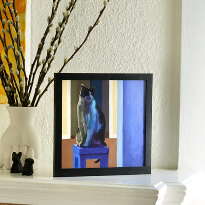 Blue Cat - 8"x8" Fine Art Print