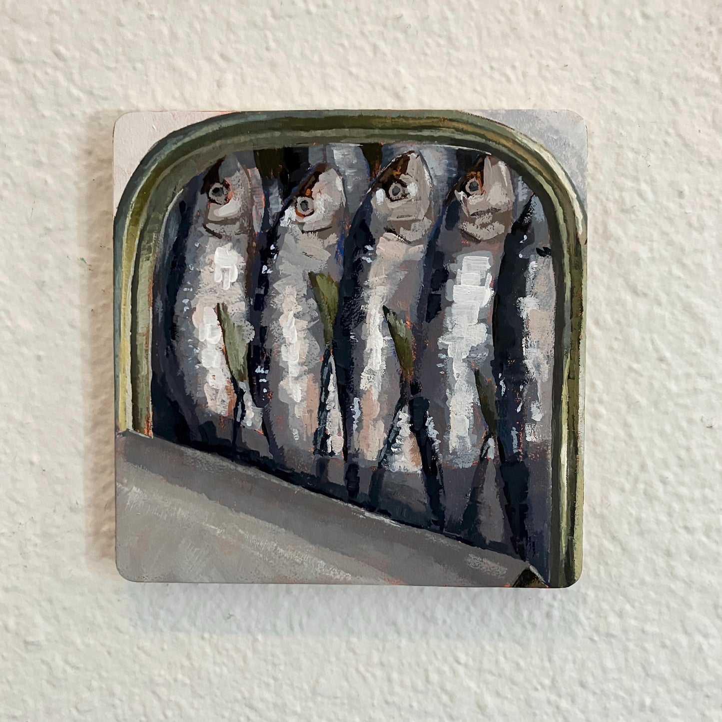 "With my Friends" 5" x 5"  Original painting