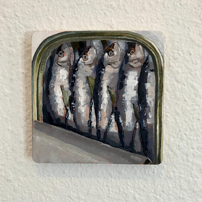 "With my Friends" 5" x 5"  Original painting