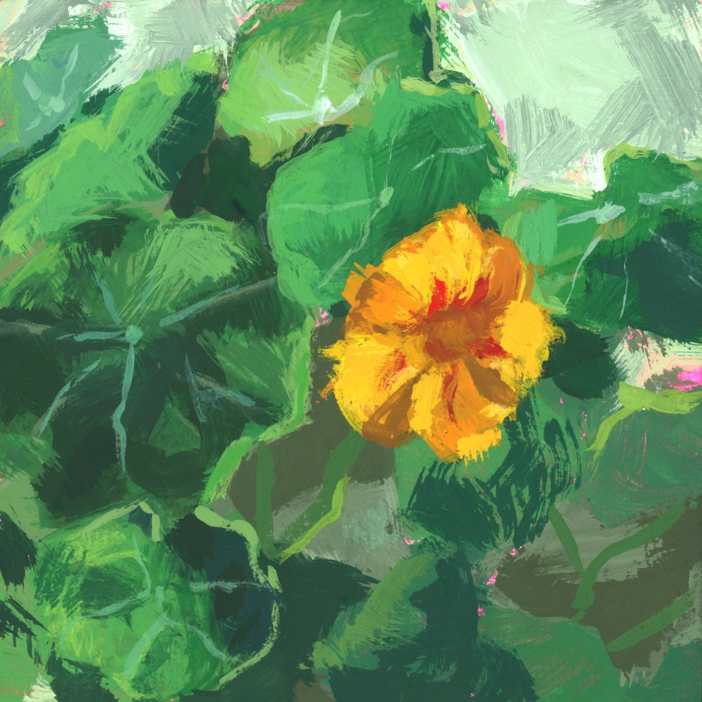 East Bay Weed 4"x4" original painting