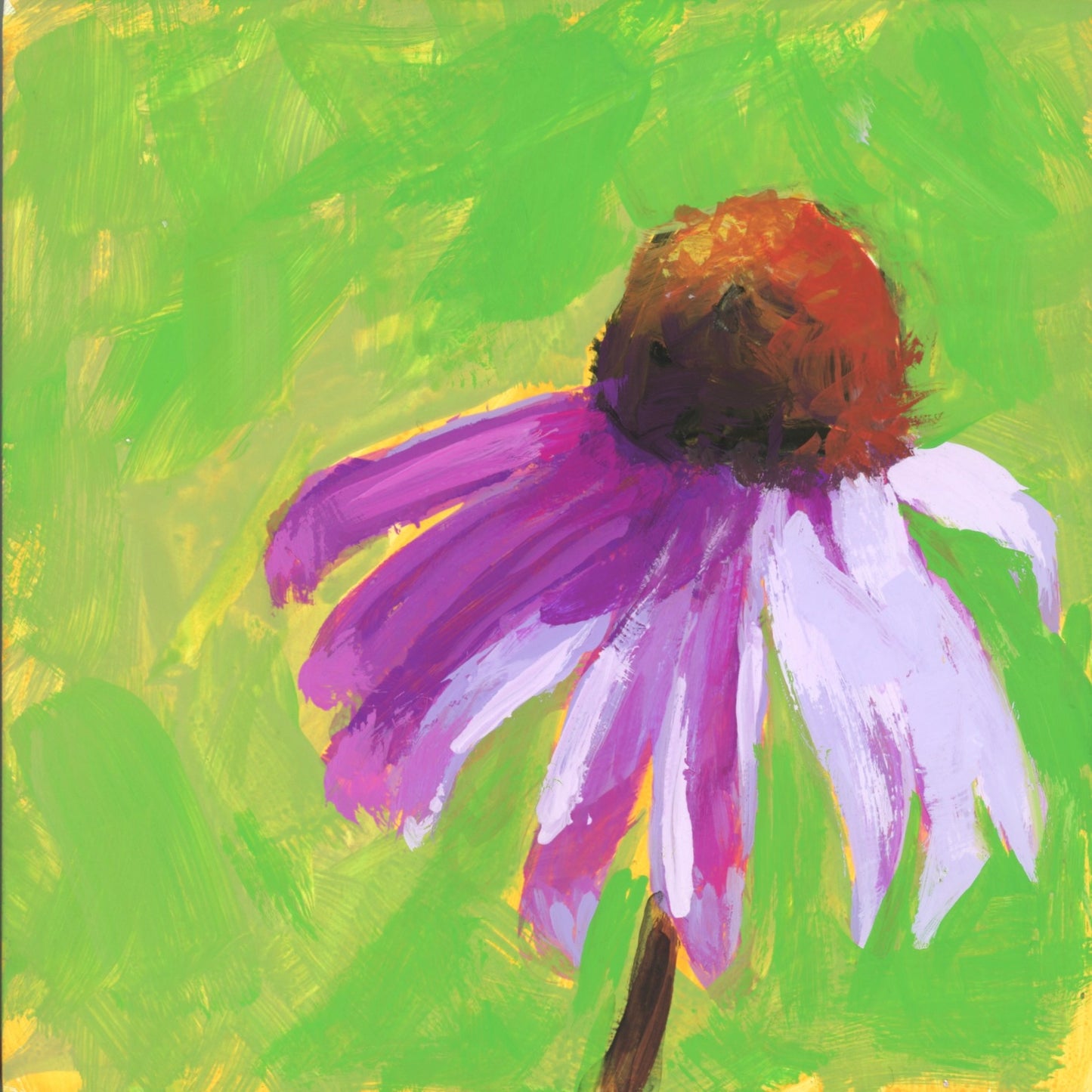Echinacea 4"x4" original painting