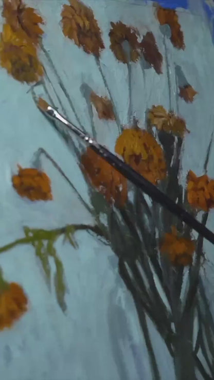 Forgotten Marigolds - 9" x 12" Print